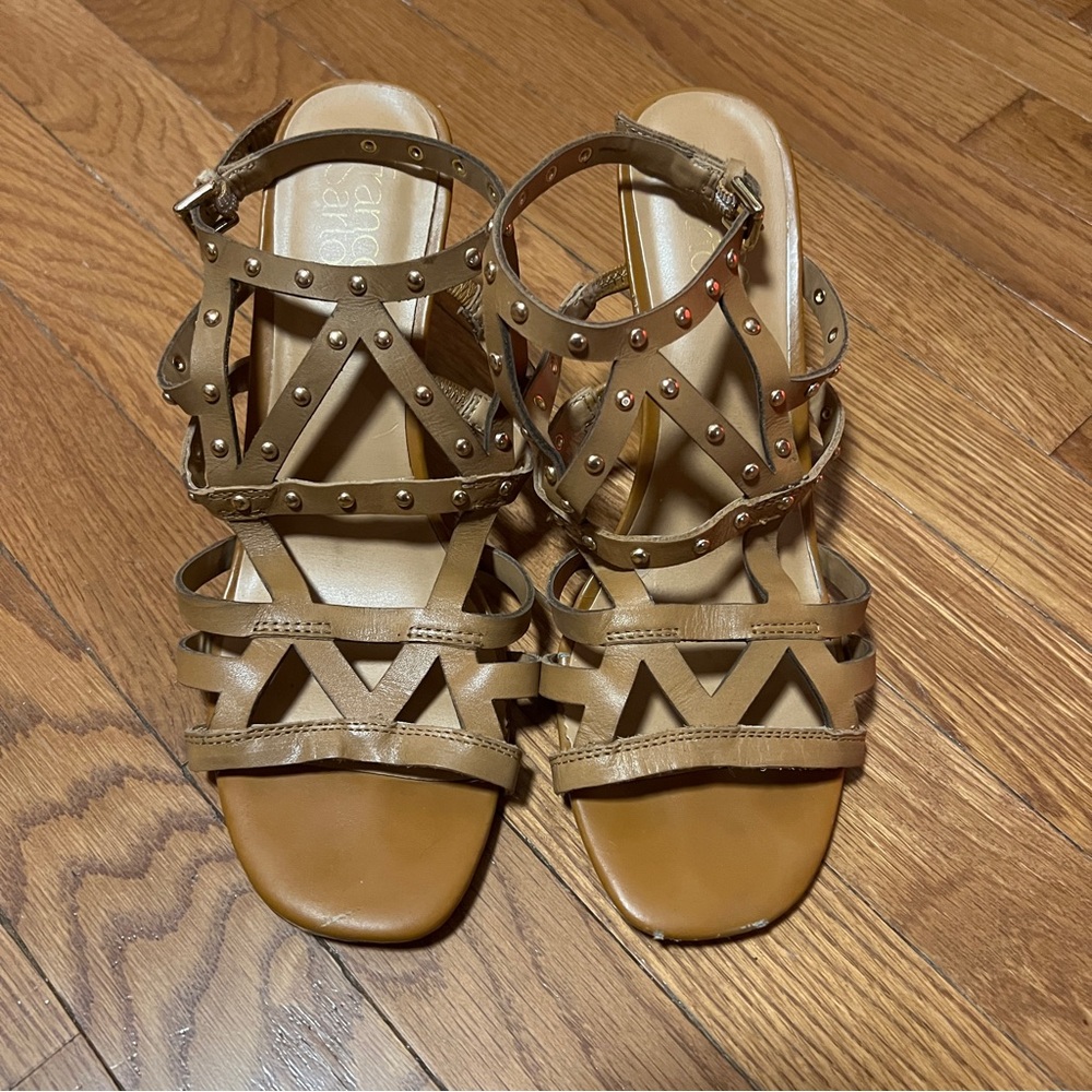Franco Sarto Strappy Studded High Heel Shoes Sandals - Picture 2 of 12